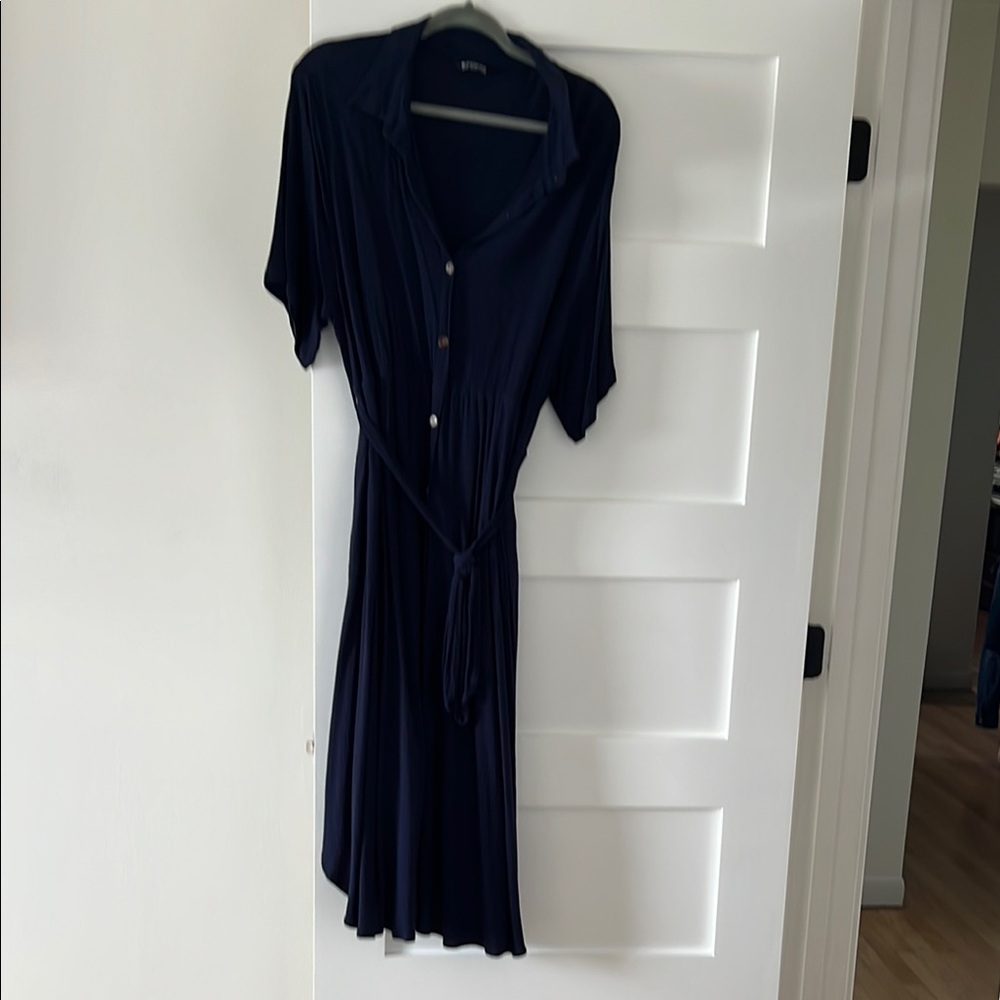 BloomChic Navy Blue Midi Dress
